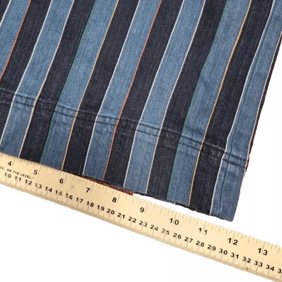 Anthropologie Blue Striped Women's Jeans Overalls size 16 but fits like size 12 - Picture 14 of 14